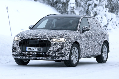 アウディ Q3、次期型ボディほぼ丸見え!前後ライト形状もくっきりと 画像