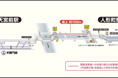 東京都内の地下鉄4駅が新たに乗換駅に…水天宮前-人形町、築地-新富町 画像