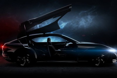 ピニンファリーナの電動GTに巨大ポップアップドア、ジュネーブモーターショー2018で公開へ…ティザーイメージ 画像