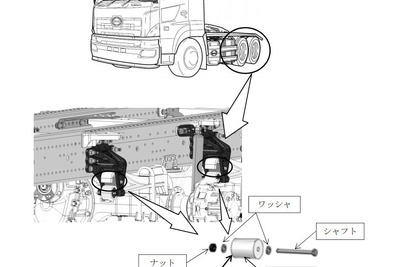 日野 プロフィア トラクター、リーフ用ストッパに不具合でリコール 画像