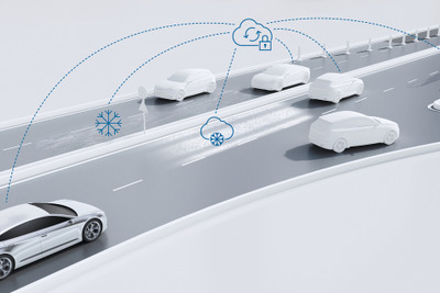 ボッシュが自動運転車向け路面状況予測サービス、悪天候に備えて速度を自動調整…CES 2019で初公開予定 画像