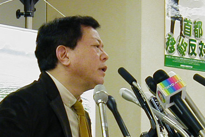猪瀬副知事、街路樹増やす「緑の東京募金」PR 2月2日 画像