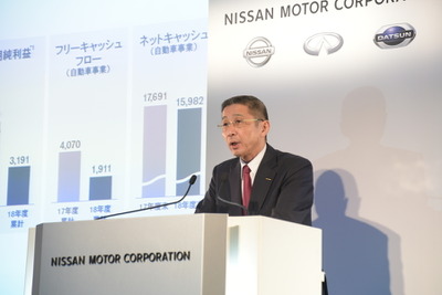 西川社長「申し訳ない」---日産の年間配当予想、17円減配の40円に［新聞ウォッチ］ 画像