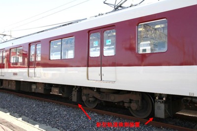 近鉄でも営業列車で線路メンテナンス…走行中のレーザー照射で線路の歪みを測定 画像