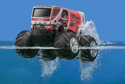 モリタ林野火災用消防車のRCカーを発売 水陸両用 画像