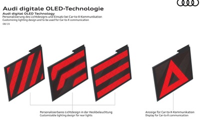アウディ、新開発のデジタルOLEDテールライト発表へ…車と車がコミュニケーション 画像
