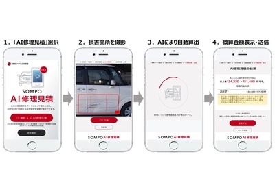 自動車事故のAI修理見積サービス…スマホで撮影、約30秒で概算金額を表示 画像