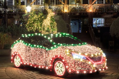 日産 リーフ にクリスマス仕様…回生ブレーキで得た電力でイルミネーション点灯［動画］ 画像