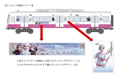 新京成電鉄に『アナと雪の女王2』のラッピング…8800形1編成限定　12月20日から 画像