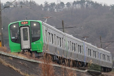 JR東日本E721系ベースの阿武急新型車が仙台へ…AB900系の第2編成がデビュー 5月18日 画像
