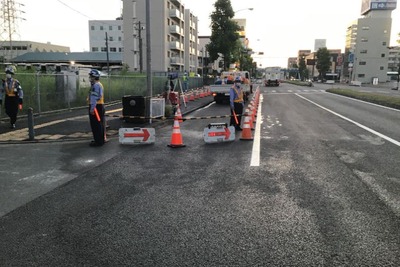 陥没した道路、6月19日の完全復旧は見送りに…相鉄・東急直通線新横浜トンネルの工事トラブル 画像