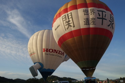 【一関 平泉バルーンフェスティバル】競技気球を空中から観察!!…無観客試合？ 画像