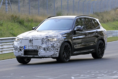 BMW X3M 改良新型がニュル初疾走!コックピットの進化に注目 画像