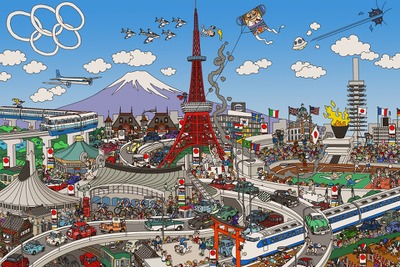「まつやまたかしのイラストで巡る世界の街角とクルマ」 1月14日より特別展示 画像
