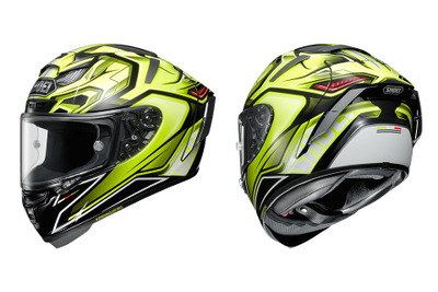 SHOEI X-Fourteen、グラフィックモデル「AERODYNE」に新色イエロー/ブラック追加へ 画像