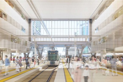 2階に乗り入れる路面電車…広島駅の新駅ビルが3月に着工　2025年春完成予定 画像