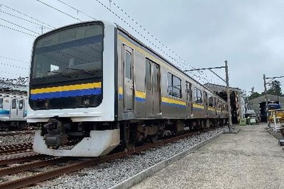 伊豆急で元JR東日本209系の撮影会…ラッピング前の無塗装姿で展示 12月11日 画像