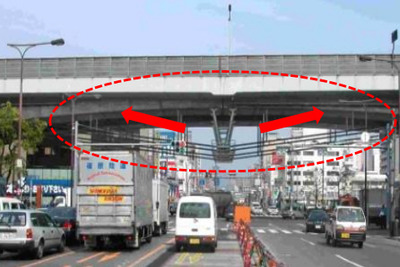 阪神高速松原線・喜連瓜破-三宅JCT、約3年間通行止…橋梁架替え　2022年6月頃より 画像