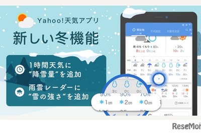 「Yahoo!天気アプリ」雪の情報提供を強化…降雪量や強さ 画像