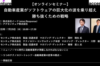 公開終了【セミナー見逃し配信】※プレミアム会員限定 自動車産業がソフトウェアの巨大化の波を乗り超え勝ち抜くための戦略 画像