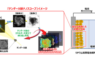 電池用「硫黄」の可視化に成功、電池開発やタイヤ性能持続技術の進化に期待 画像