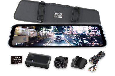 夜間駐車録画に強い、ドラレコ付きスマートルームミラー G-FACTORYから 画像