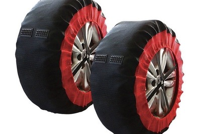 布製タイヤチェーンがリニューアル…ジャッキアップ不要！ 女性でも取り付けやすい 画像