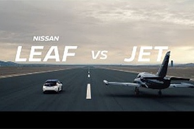 リーフ vs ジェット機 加速対決、勝つのはどっち? 画像