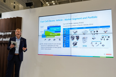 ボッシュ社長「FCEVは大型車中心に」、定置用燃料電池の開発も進める…人とくるまのテクノロジー展2023 画像