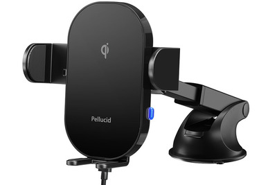 Qi対応ワイヤレス充電・自動開閉・ロングアーム吸盤取付タイプの車載用スマホホルダー、ペルシードが発売 画像