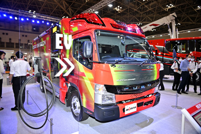 日本初のEV消防ポンプ自動車、モリタ『メビウス』…東京国際消防防災展2023 画像