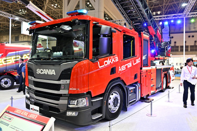モリタの新型はしご消防車は北欧ブロントスカイリフトと共同開発…東京国際消防防災展2023 画像