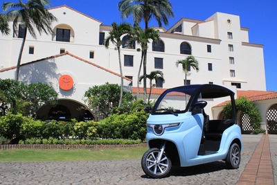 沖縄を走る電動トゥクトゥク、ホテル日航アリビラがレンタル開始 画像