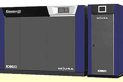 神戸製鋼と三浦工業、共同開発の圧縮熱回収蒸気駆動式エアコンプレッサを発売 画像