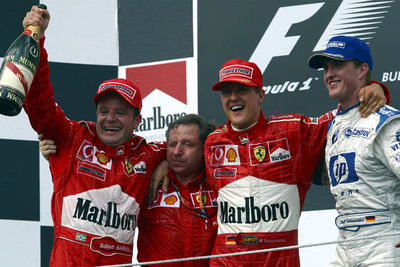 【F1ハンガリーGP決勝】バリケロが今季2勝目……シューマッハ従えて 画像