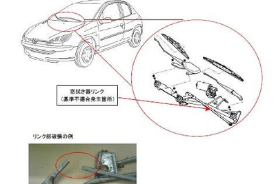 【リコール】プジョー 206XS など、ワイパーが動かなくなるかも 画像