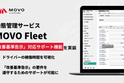 Hacobu、新機能でドライバー稼働時間を可視化…物流2024年問題 画像