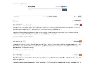 自動車セキュリティ強化へ「AutoVulnDB」発表…自動車業界に特化した脆弱性データベース 画像