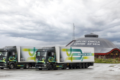 メルセデスの新型EVトラック、一充電で480km走破 12日間で4000km超走り北極圏最北端へ 画像