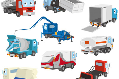 「ゆめのはたらく自動車」イラスト・ぬりえ募集開始…極東開発工業【夏休み】 画像