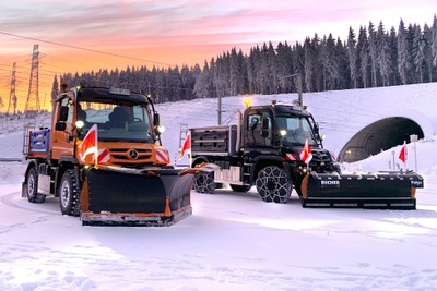「冬のスペシャリスト」ウニモグ除雪車、中型シリーズ「U327」に登場 画像