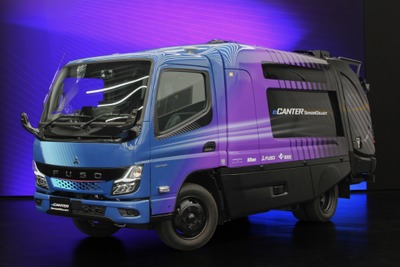 三菱ふそうは自動追尾型EVごみ収集車を出展…ジャパンモビリティショービズウィーク2024 画像