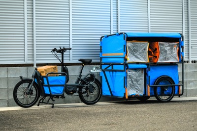 Amazon、日本に新型「リヤカー付き電動アシスト自転車」導入へ 画像