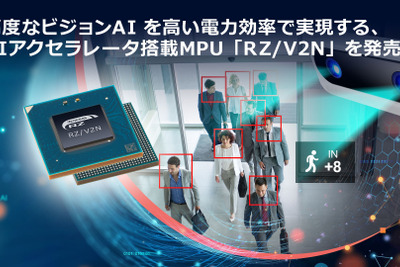 ルネサス、小型・低消費電力のAIプロセッサ新製品を発表…ドライバー・モニタリングシステムなどに 画像