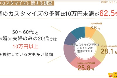 クルマのカスタマイズ、関心は20代が最も高く、予算は10万円未満が6割超…ナイル調べ 画像