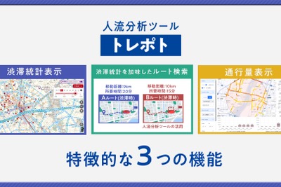 観光地の渋滞・人流可視化ツール「トレポト」、JTBとジオテクノロジーズが10月サービス開始 画像