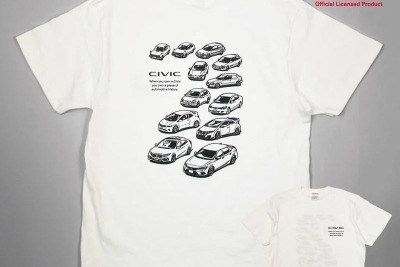 シビック歴代モデル勢揃い!「CIVIC ヒストリーTシャツ」丹波屋栃木くらしっくで発売 画像
