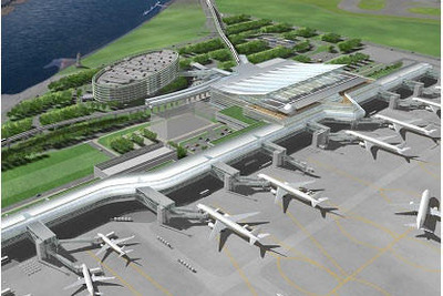 羽田空港の新国際線ターミナルビルの屋根に スライド工法を適用 画像