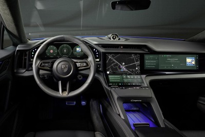 ポルシェ『カイエン』次期型のEV、インテリア先行公開…14.25インチOLED製フルデジタルメーター採用 画像