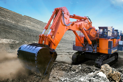 日立建機、運転質量558tの超大型油圧ショベルの新モデル「EX5600-7P」発売…生産量12%向上 画像